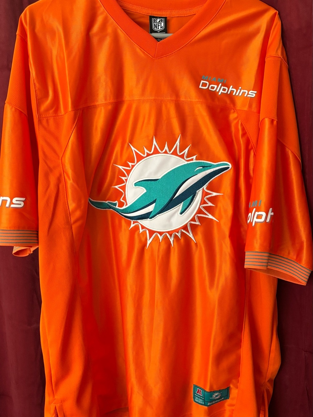 NFL Miami Dolphins Orange Jersey with Teal Logo